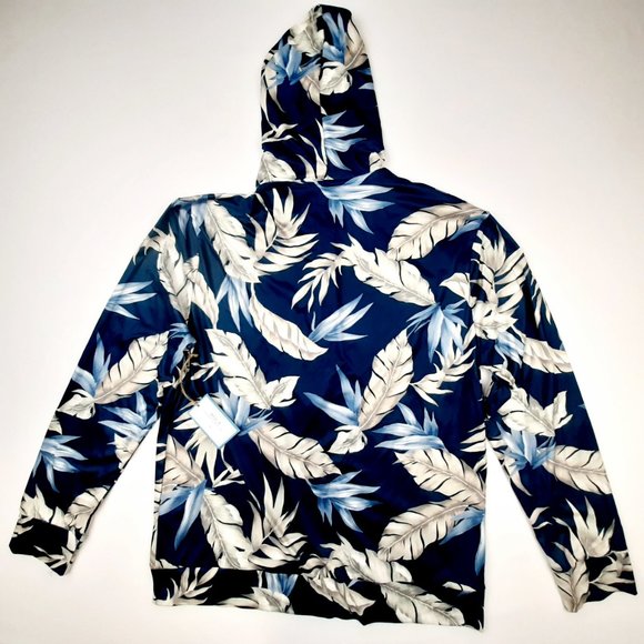 Boca Islandwear Mens Long Sleeve Hooded Zip Shirt Size XL Multicolor Floral - Picture 7 of 8